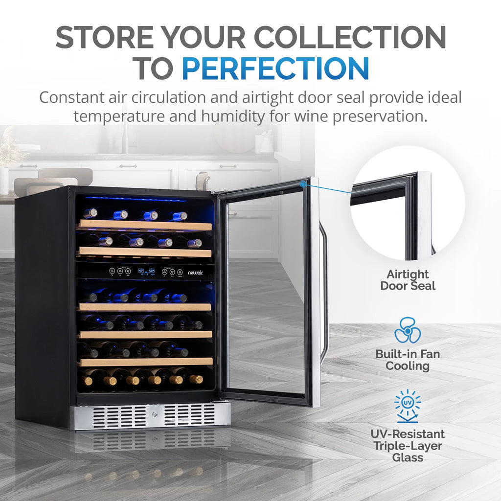 46-Bottle Dual-Zone Compressor Wine Refrigerator Q637