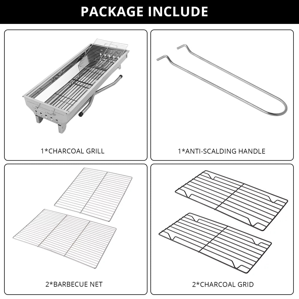 28'' Stainless Steel Charcoal BBQ Grill J939969