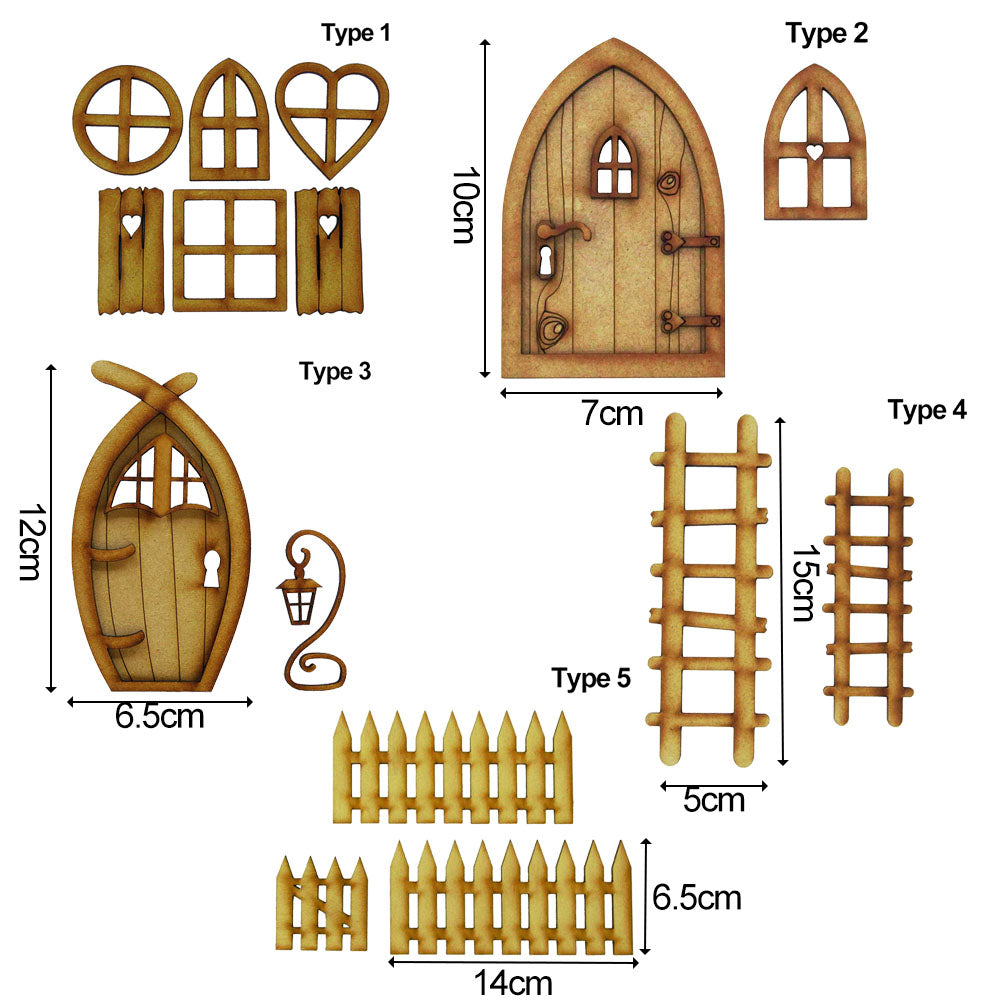 Wood Ornament Doll House Miniature Fairy Elf Door Dollhouse Garden Micro Landscape Wooden Craft Q699132