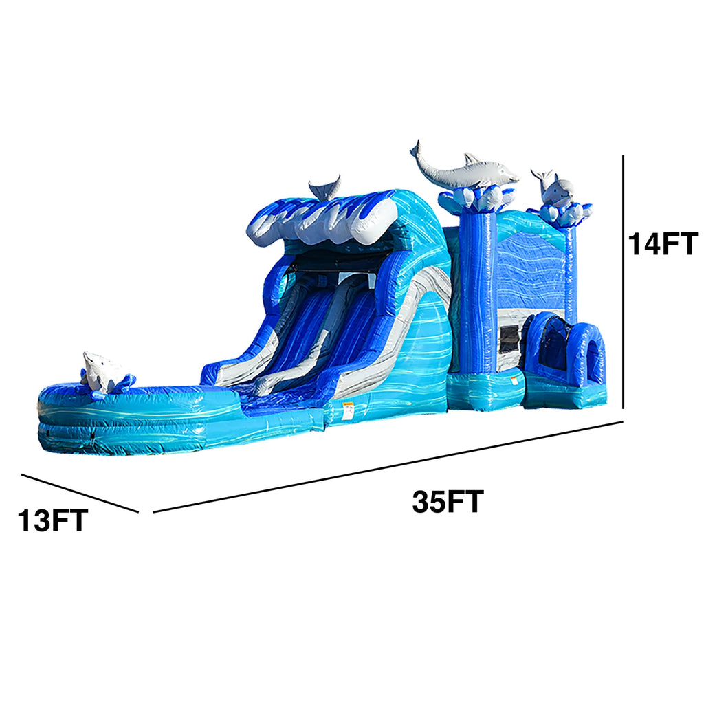 Inflatable Bounce House Water Slide with Pool Q8552