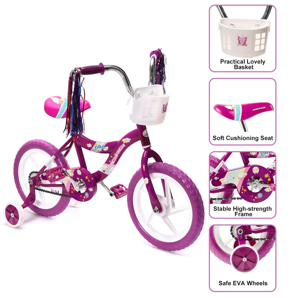 2 Kid's BMX Bicycle with Coaster Brake and Training Wheels X13796