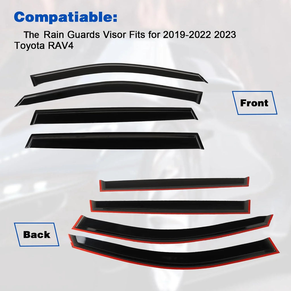 4Pcs Car Window Visors for 2019-2023 Toyota RAV4 N480855