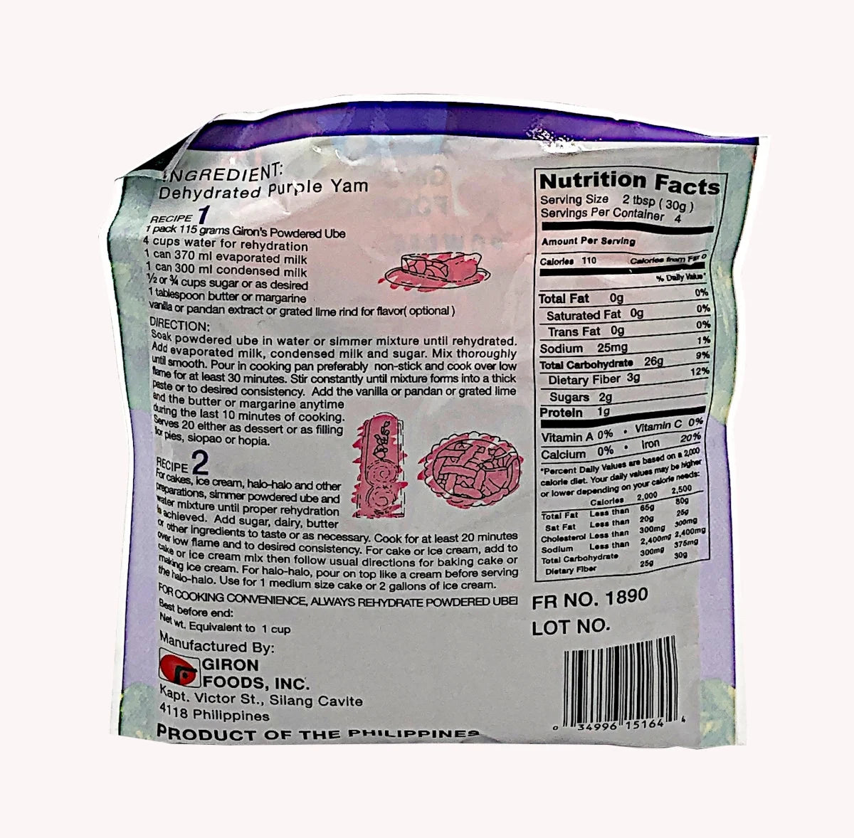 Purple Yam Ube Powder Pack of 6 Q258718