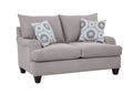 Soft Gray Rolled Arm Loveseat with 2 Accent Pillows I378143