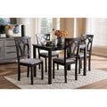 Grey Fabric Upholstered 5-Piece Dining Set Q422