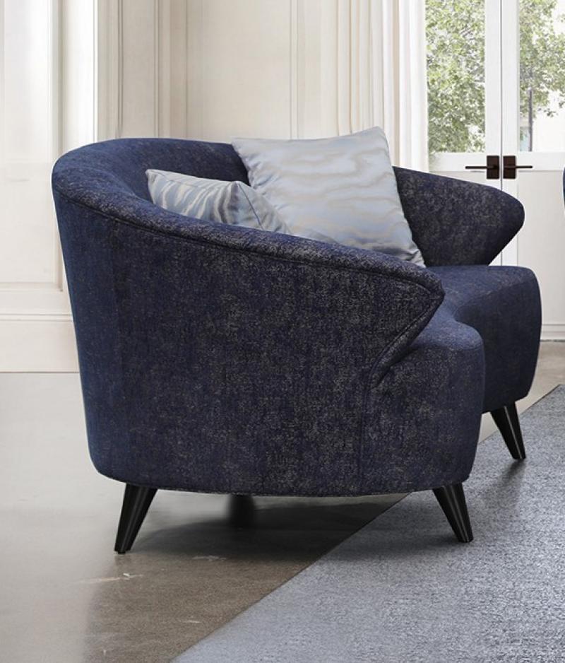 Dark Blue Linen Sofa and Loveseat Set 2 Pcs D630654