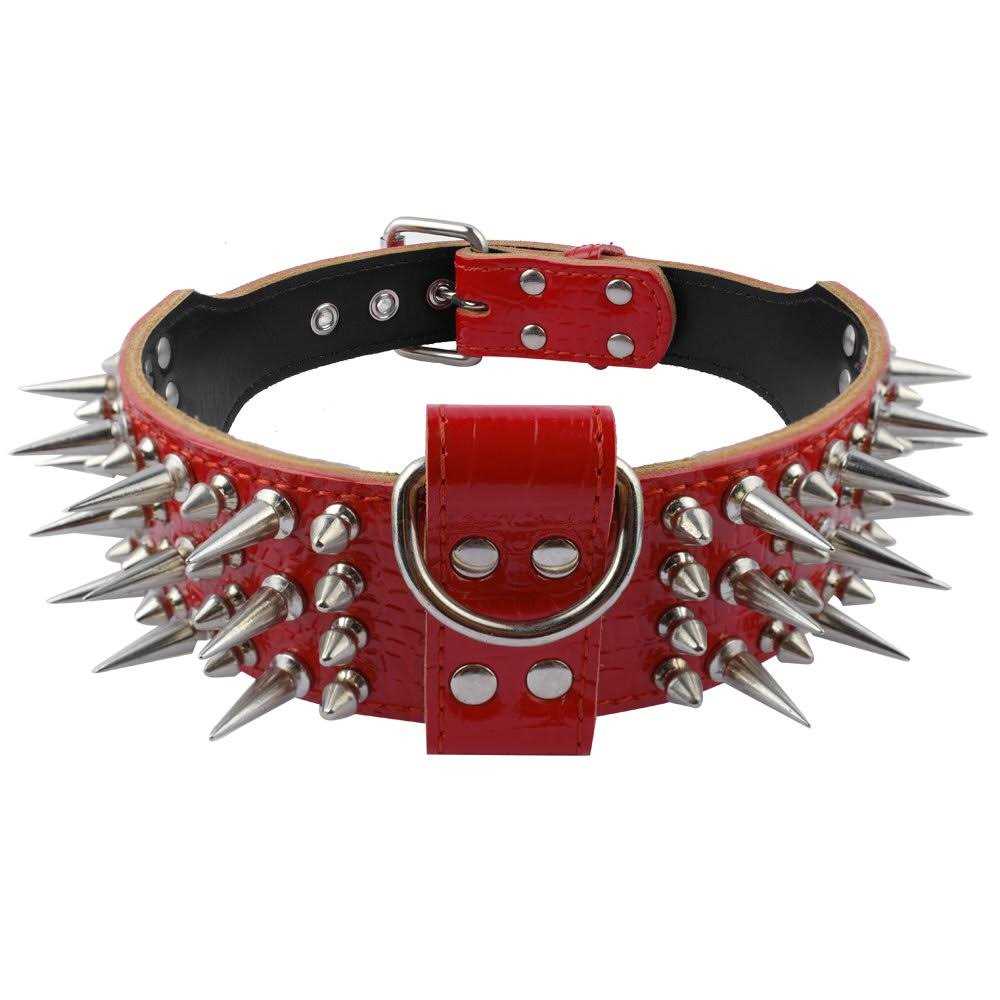 Luxury Genuine Leather Spiked Studded Dog Collars S64240