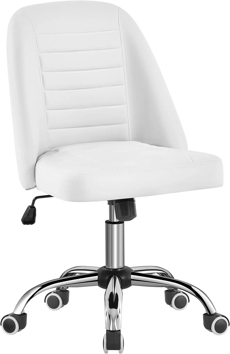 PU Leather Armless Office Chair with Rolling Wheels W26153
