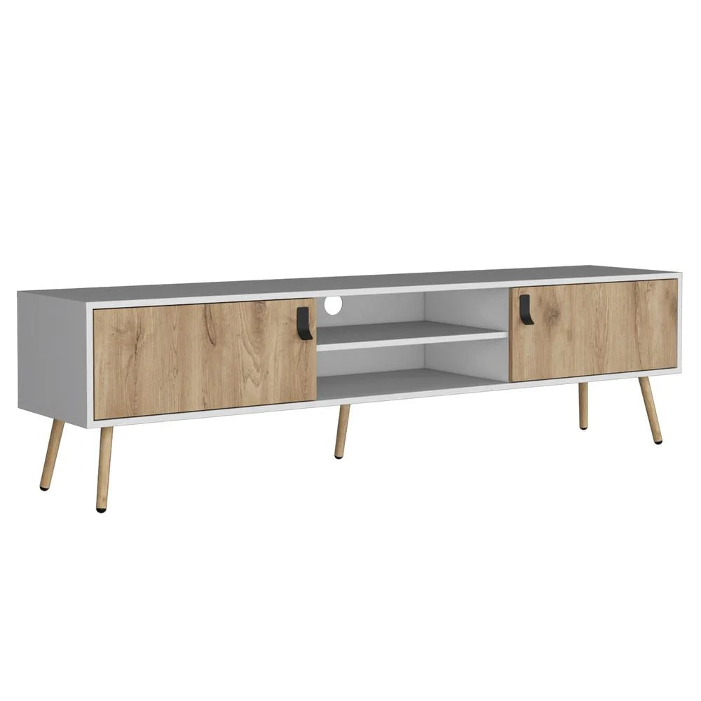 TV Rack with 2 Hinged Doors and Central Shelves R940807