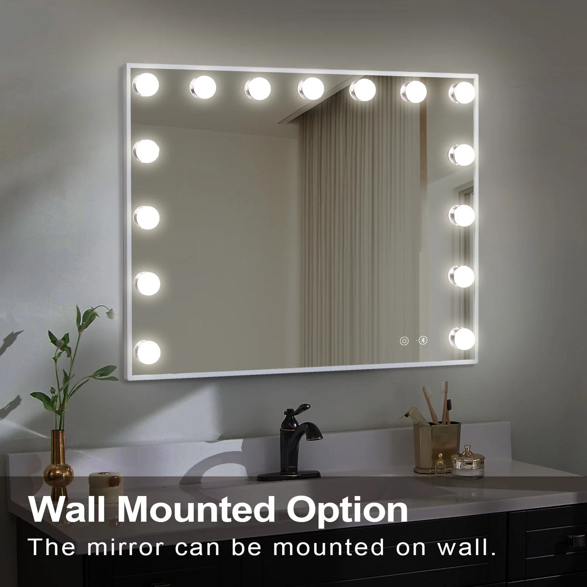 White Metal Hollywood Vanity Mirror with Lights M5218
