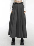 Dark Pleated Midi Skirt I7865