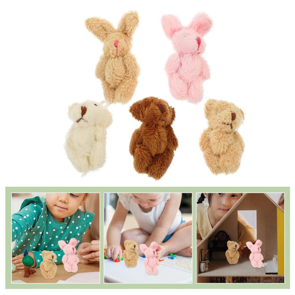 5pcs Miniature Plush Doll Figurines J7345