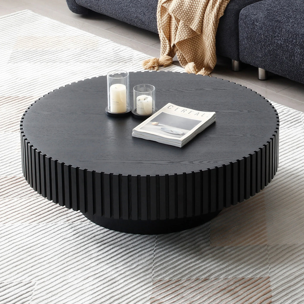 Black MDF Drum Coffee Table H450795