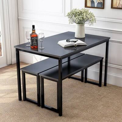 3 Piece Dining Set Black V6735