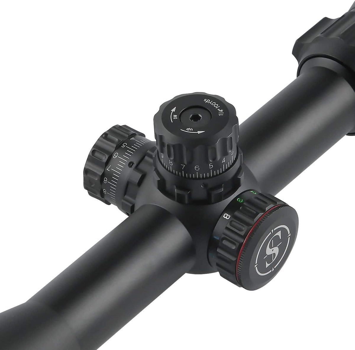 Hunting Rifle Scope 16X50AO Red Green Illuminated Mil Dot Reticle Multi-Coated Lens V8396