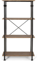 4-Layer Bookcase, Brown + Dark Bronze H70695