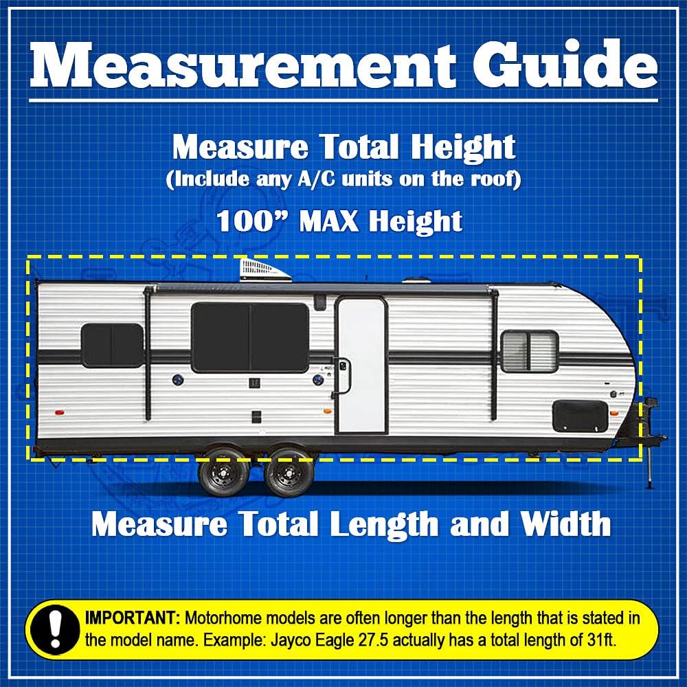 Gray RV Cover for 22'-24' Travel Trailer Camper W94129