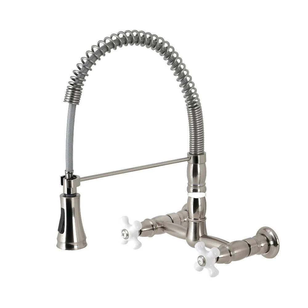 Brushed Nickel Wall-Mount Pull-Down Kitchen Faucet Z97764