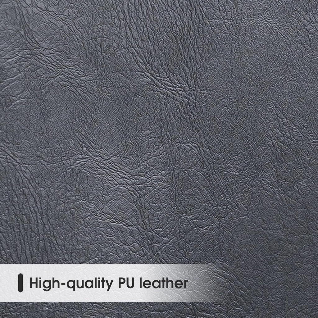 Black Leather Upholstered Bench with Backrest E338