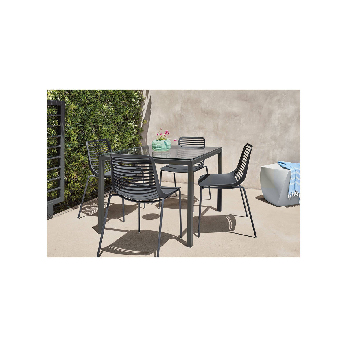 Orange Recycled HDPE Parsons Patio Table G88807