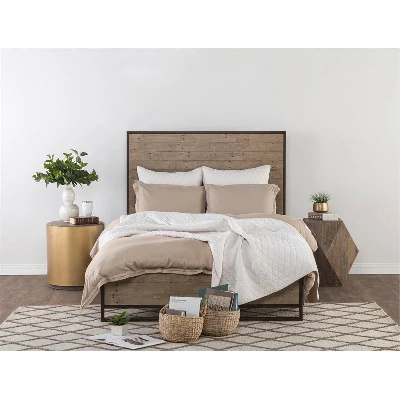 Wood and Metal End Table Set of 2 H660221
