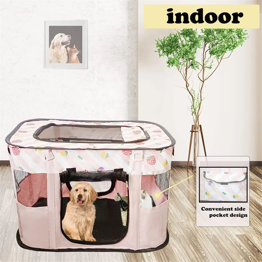 Foldable Cat Playpen with Carrying Case Y8895