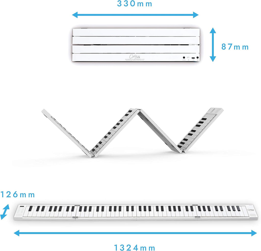 White Portable 88 Key Digital Piano Keyboard with Rechargeable Battery J972590