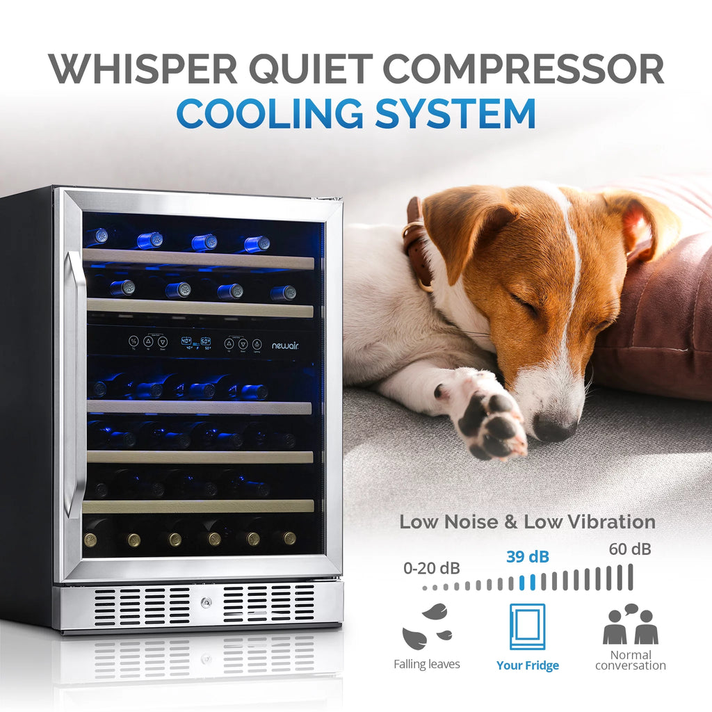 46-Bottle Dual-Zone Compressor Wine Refrigerator Q637
