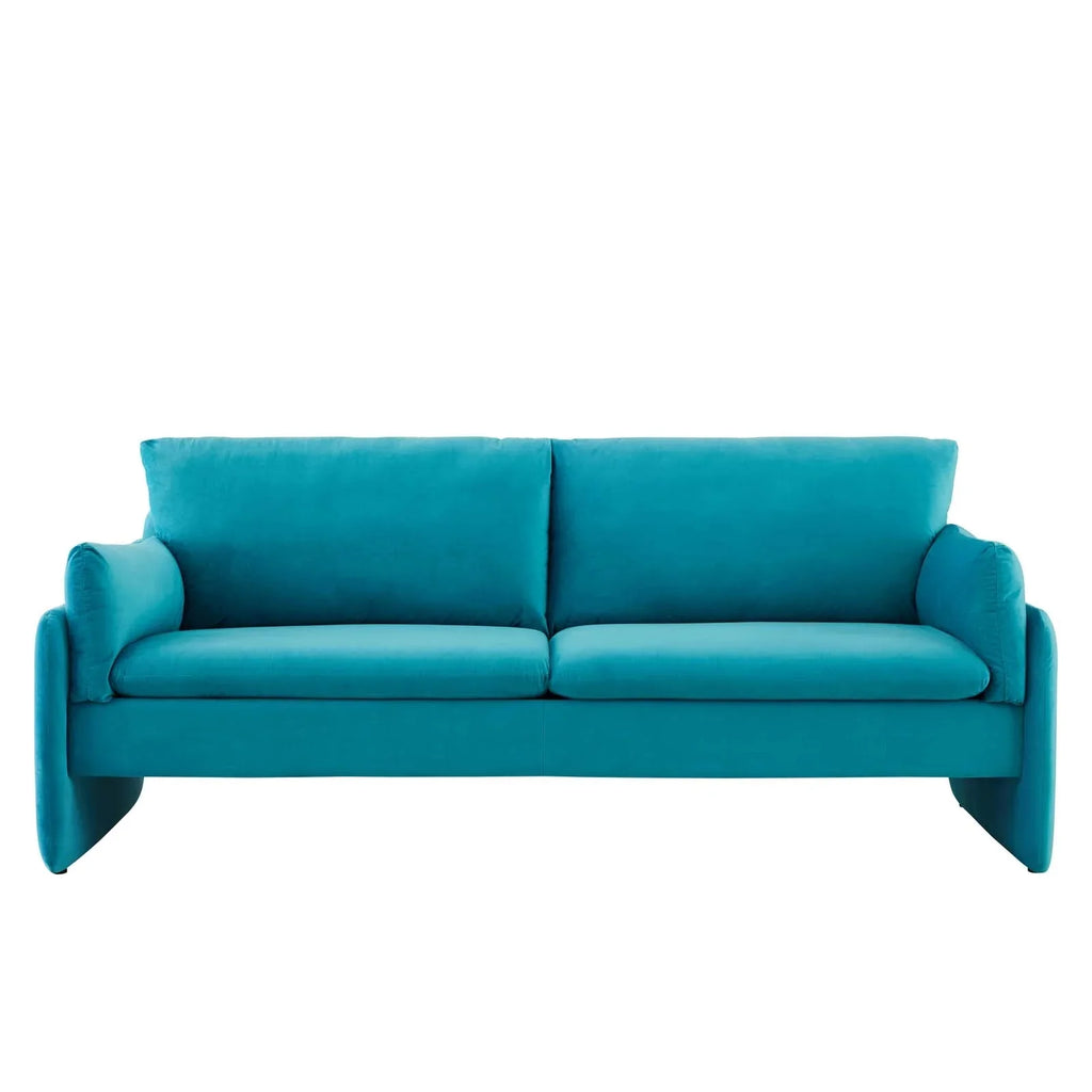 Blue Performance Velvet Sofa Y1141