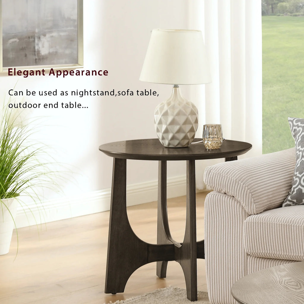 Round Wooden Side Table F5271