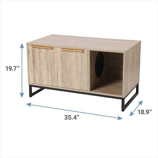 Two Door Bench Cat Litter Box Cover Y908675