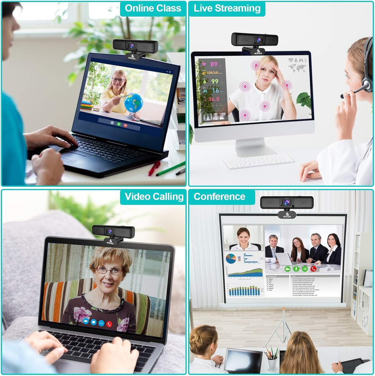 2K 4MP Zoomable Webcam with Privacy Cover & Dual Microphone Z964