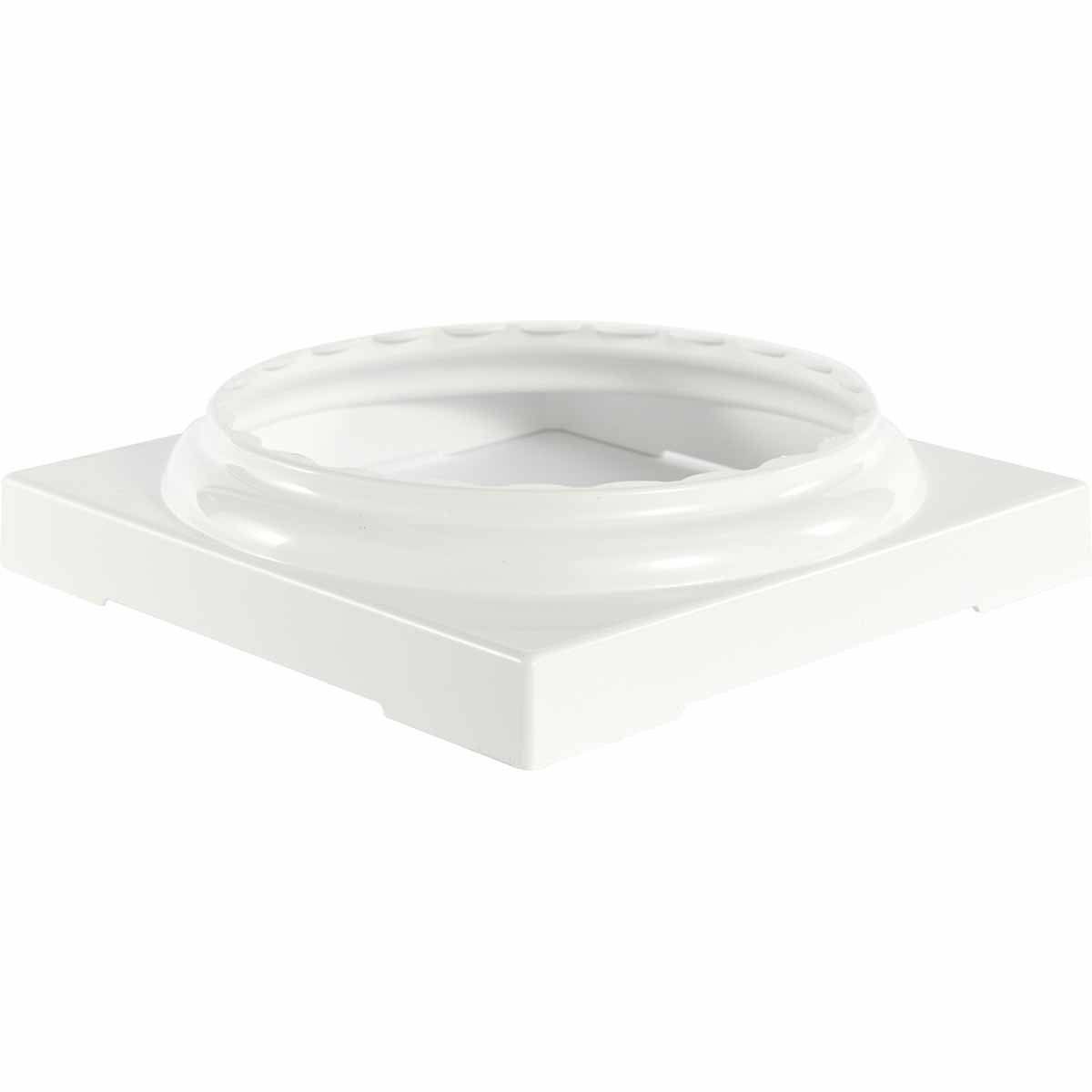 Standard Capital & Base for 8x22 Endura-Aluminum Fluted Round Columns, Textured White Finish Z3442
