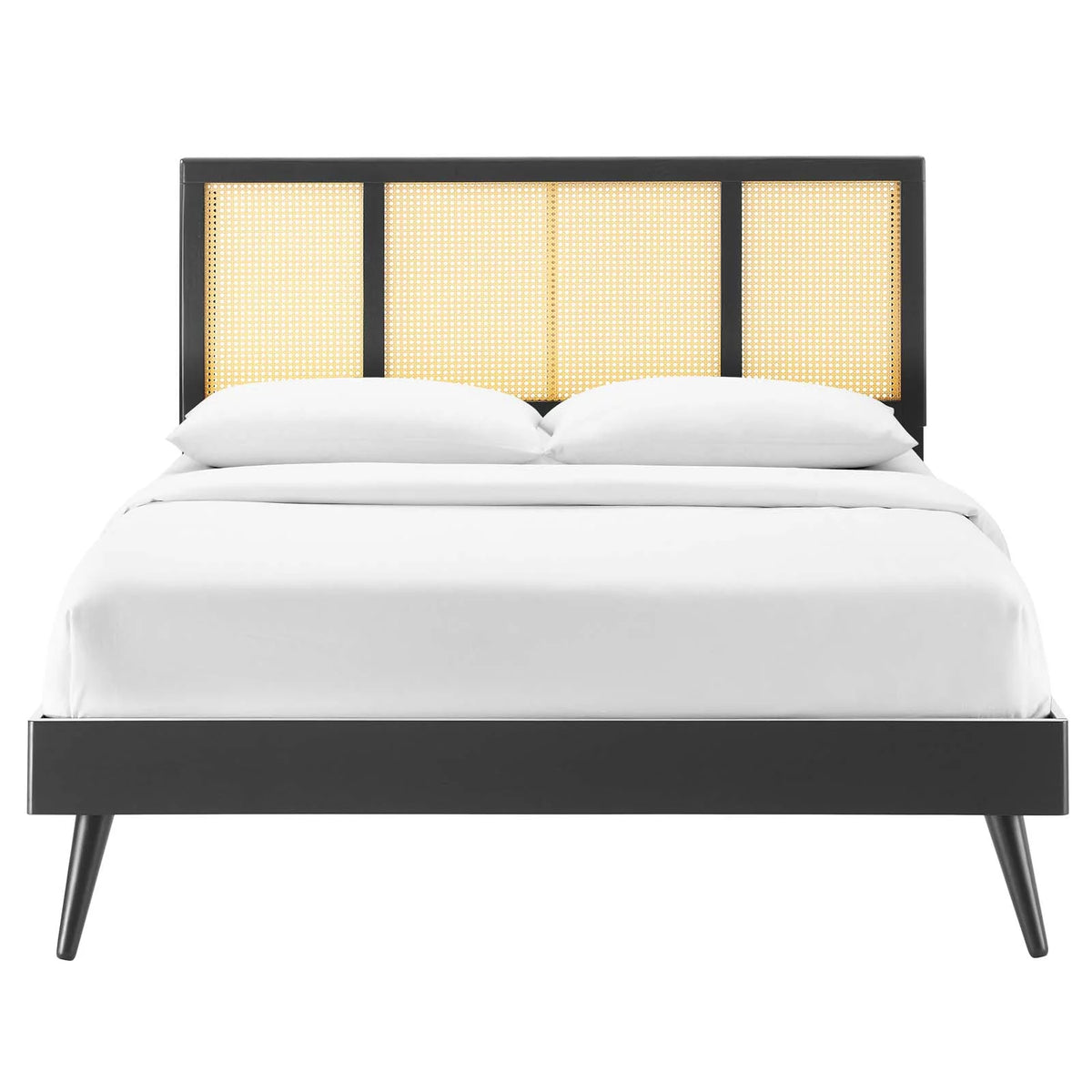 Queen Size Black Wood Platform Bed Frame Q9199