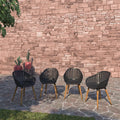 4-Piece Chair Set with Teak Finish Legs Q86970
