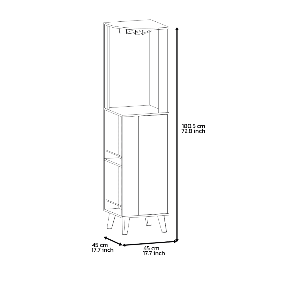 Dark Brown Corner Bar Cabinet T463147