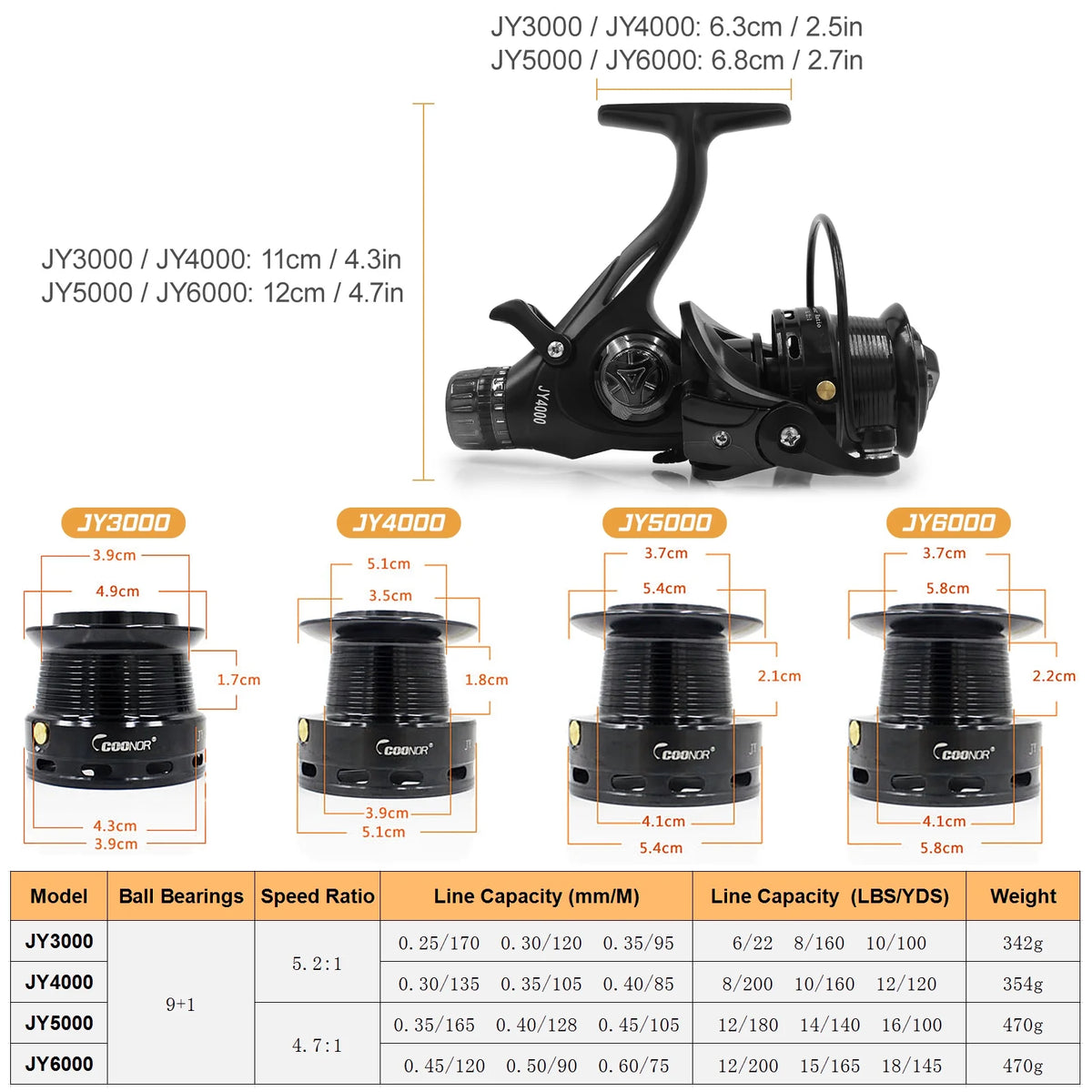 Fishing Reel Dual Brake System High Speed Spinning Interchangeable Handle P21266