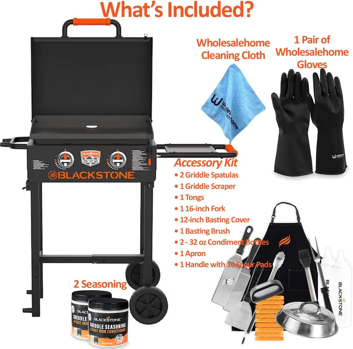22 inch Propane Flat Top Gas Grill with Hood and Stand W559648