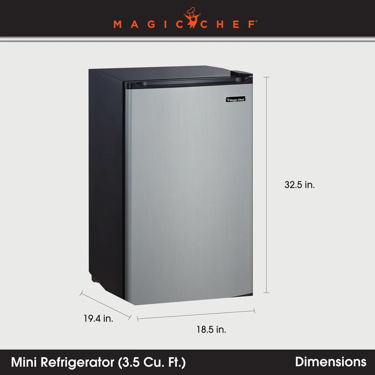 18.5 inch 3.5 Cu. ft. Compact Refrigerator Single Door W78555