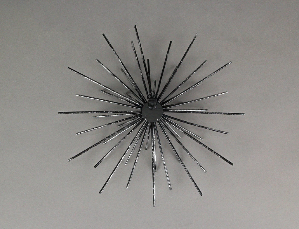 Silver Finish Metal Star Burst Wall Décor Set of 6 S292