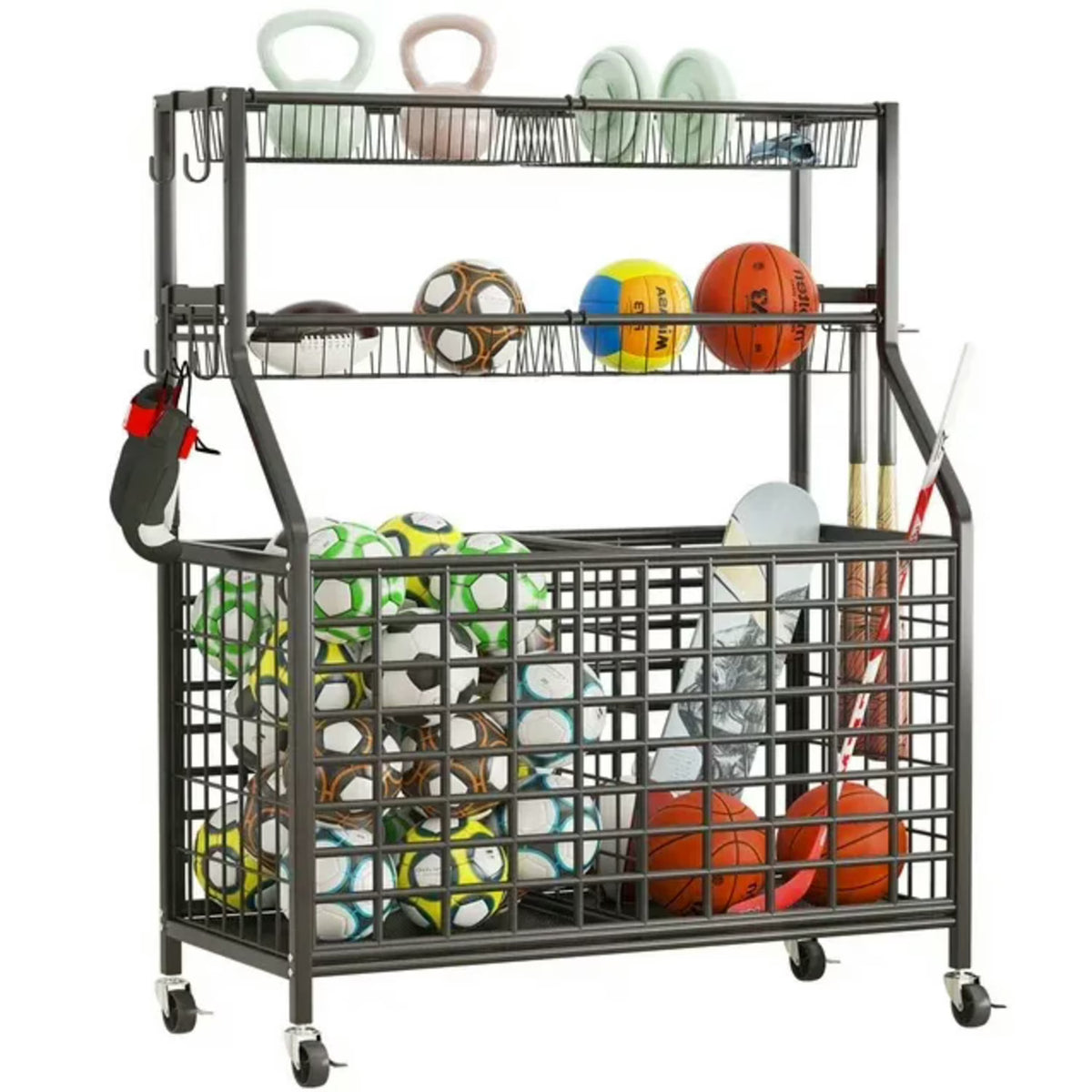 Black Rolling Storage Cart H2213
