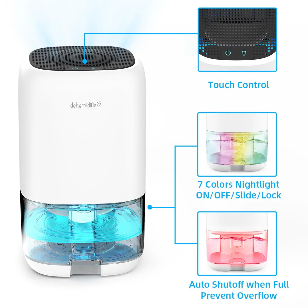 Portable Ultra Quiet Dehumidifier 1000ML T69117