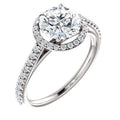 1.85 CT Round Diamond Halo Ring, 14K White Gold, Size 6.5 V468863