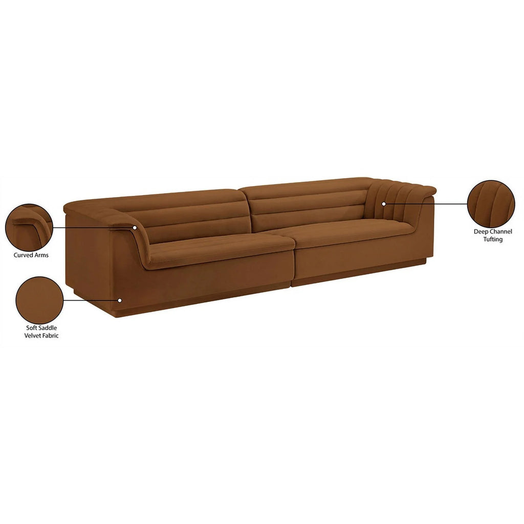 Saddle Velvet Modular Sofa H75216