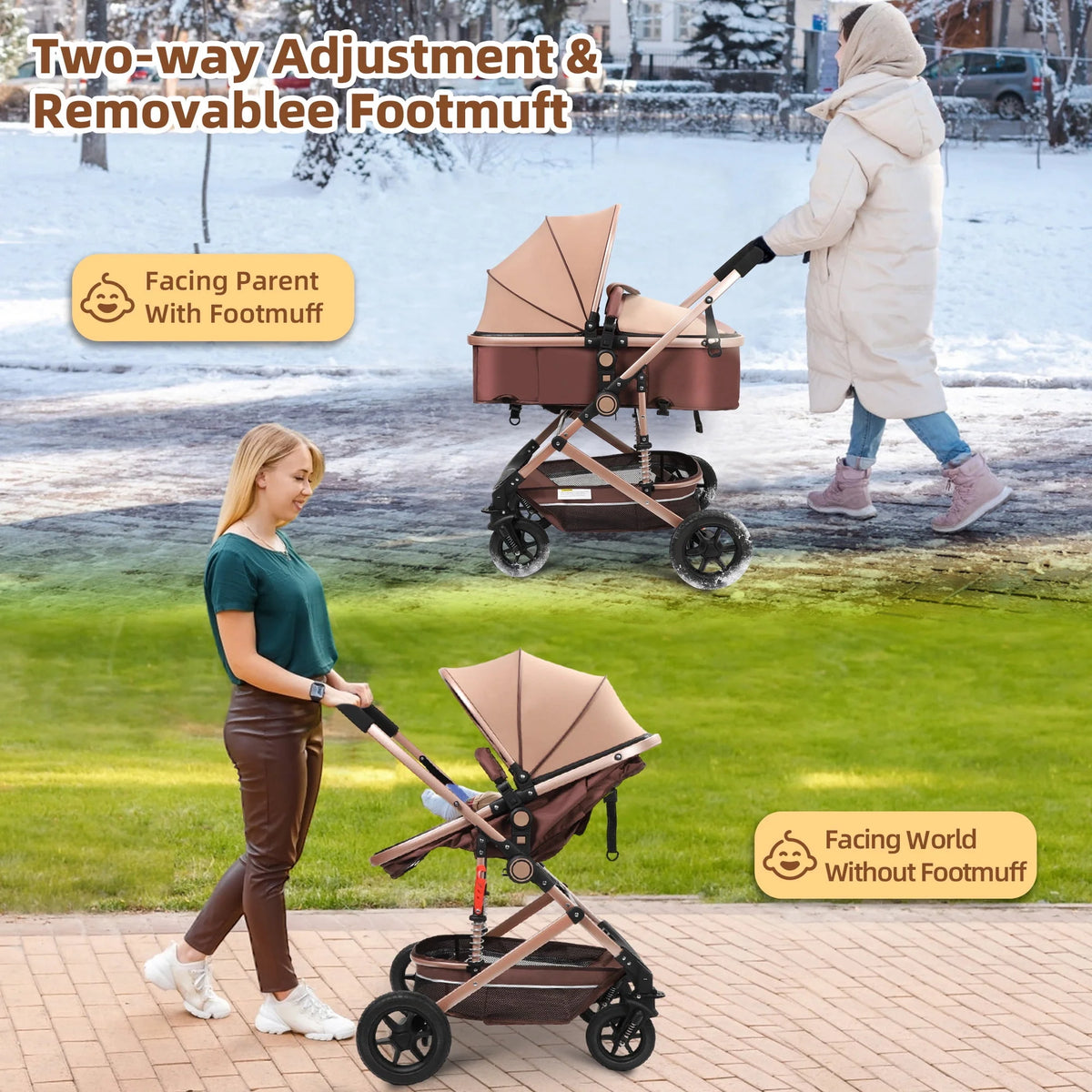 Foldable Reversible Bassinet Baby Stroller R3258