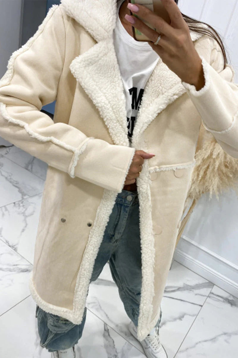 Solid Patchwork Pocket Half A Turtleneck Outerwear T300906