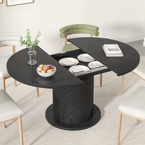 Round Dining Table for 2 with Wood Strip Base V590