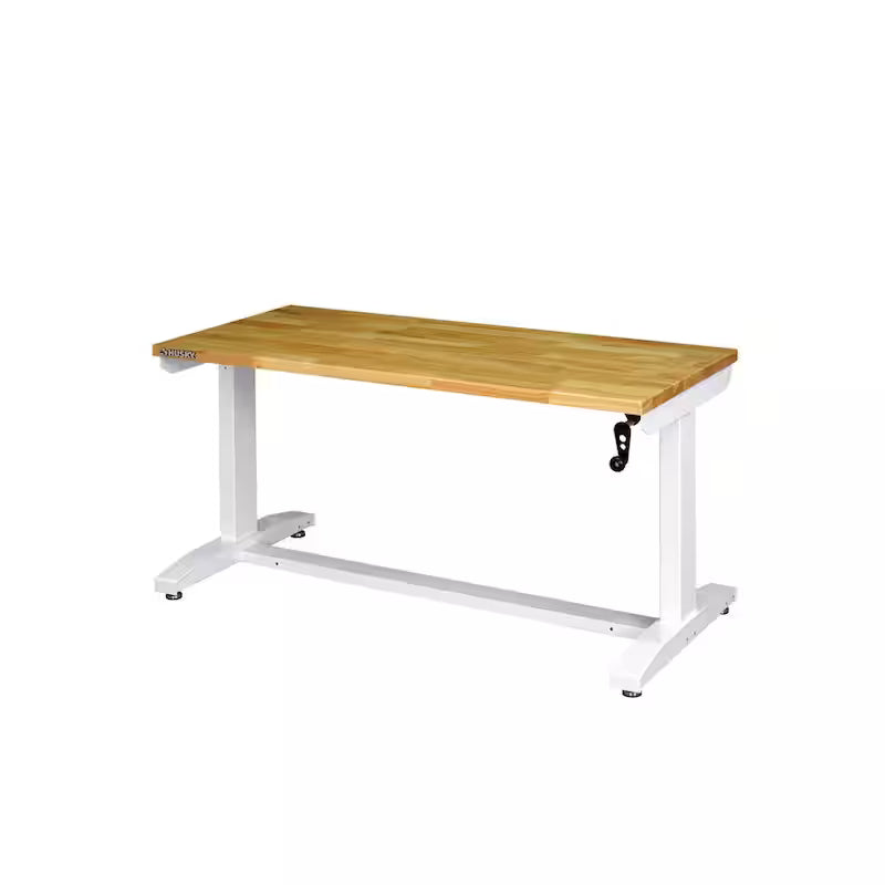 Adjustable Height Work Table in White F1511