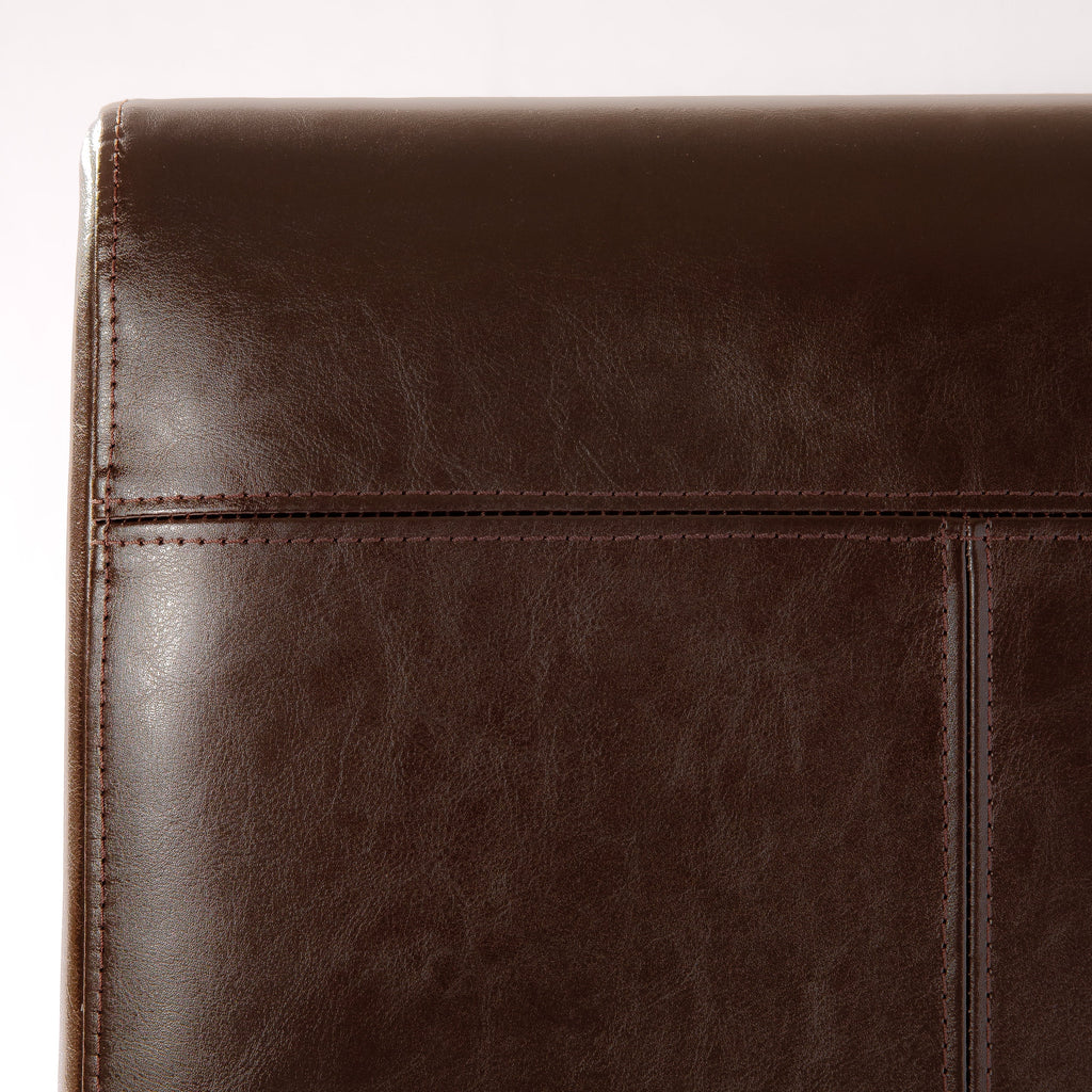 Chocolate Brown Leather Dining Chairs Set of 2 G54621