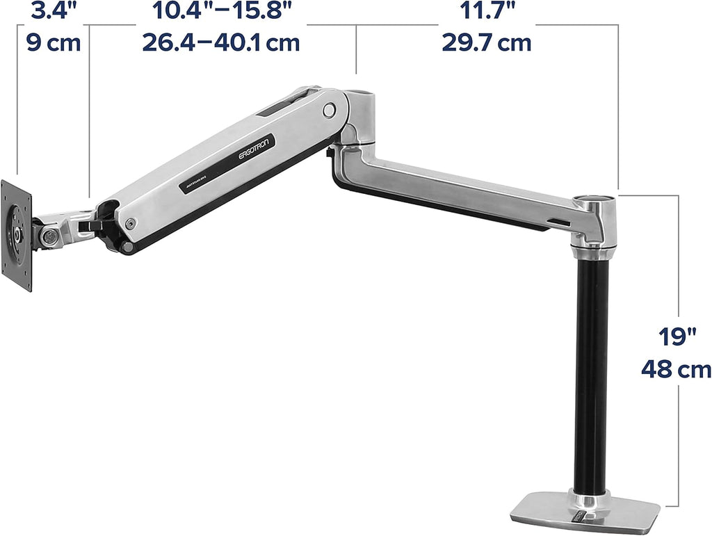 Polished Aluminum Single Monitor Arm I27978